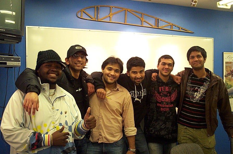 Future Professional Pilots: Christopher (CJ) Russell, Mayank Mittal, Hussain Lehrey, Abhinav Sonak, Mohit Goyle, and Suraj Canakapalli.  October, 2008.  Langley Flying School.